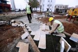 Фотоотчет о работах по восстановлению городской площади Кукеса 